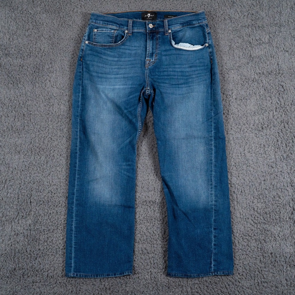 7 for All Mankind‎ Jeans Mens 34x30 Blue Austyn Straight Relaxed